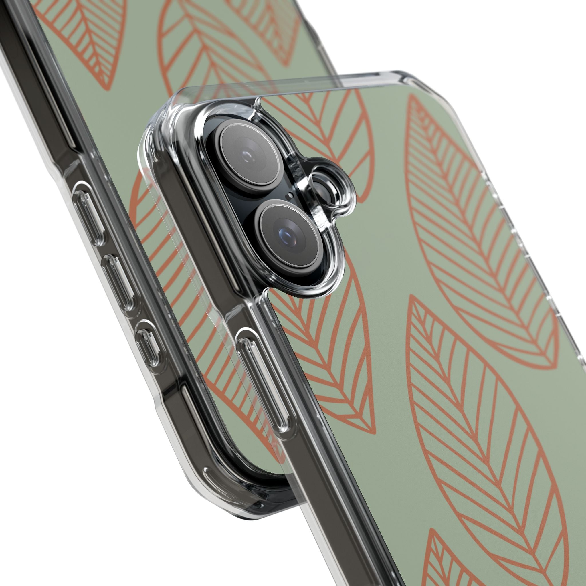 Mint and Orange Leaves iPhone Case - Impact