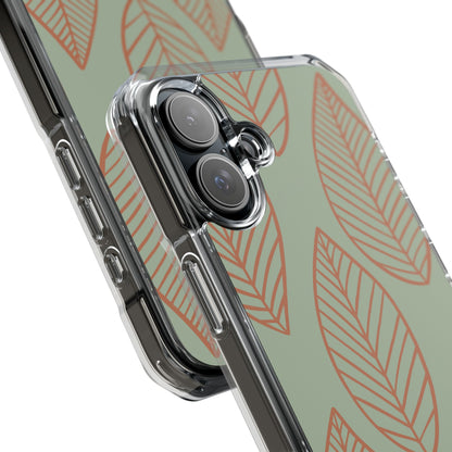 Mint and Orange Leaves iPhone Case - Impact