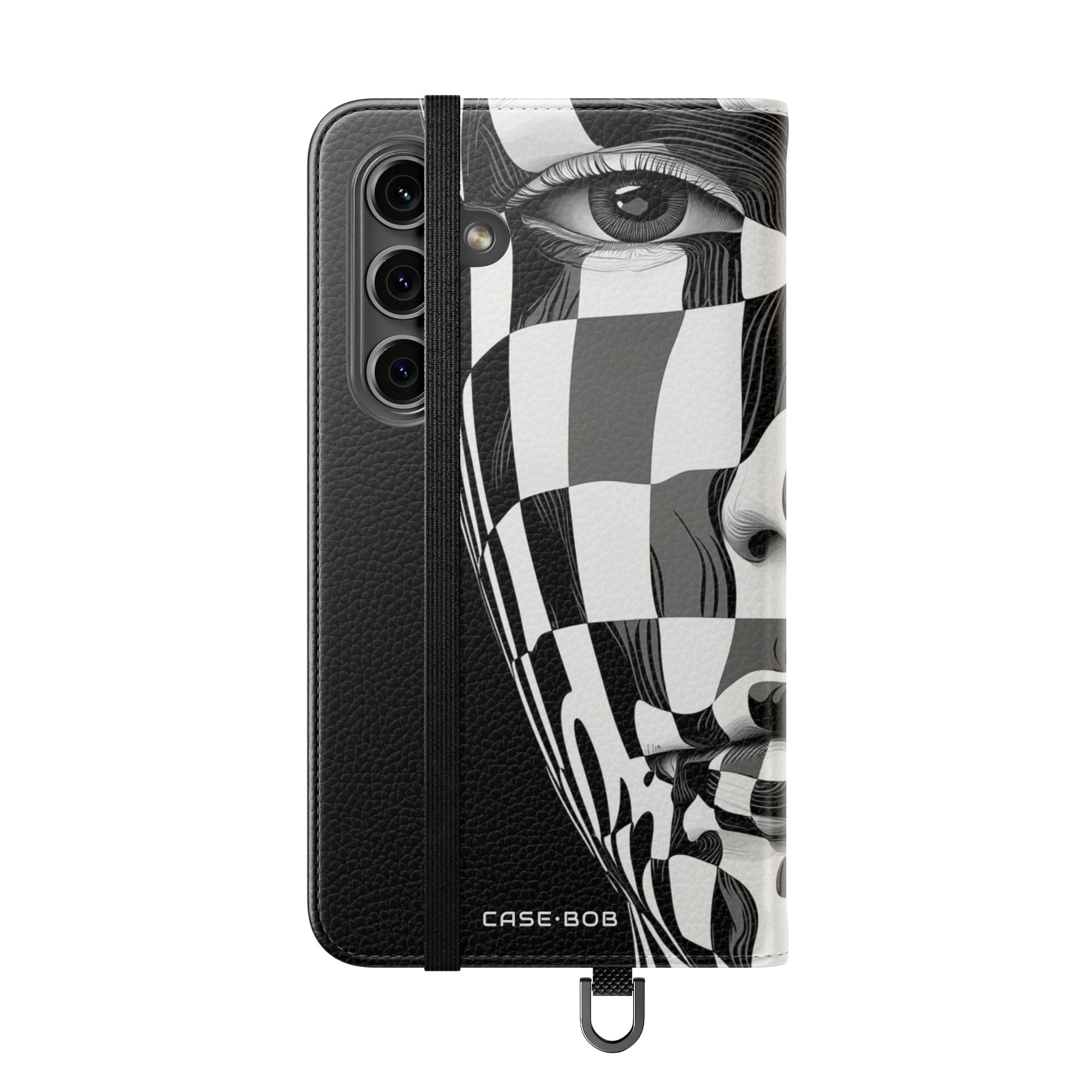 Mirrored Checkerboard Face - Samsung S24 Case - Wallet