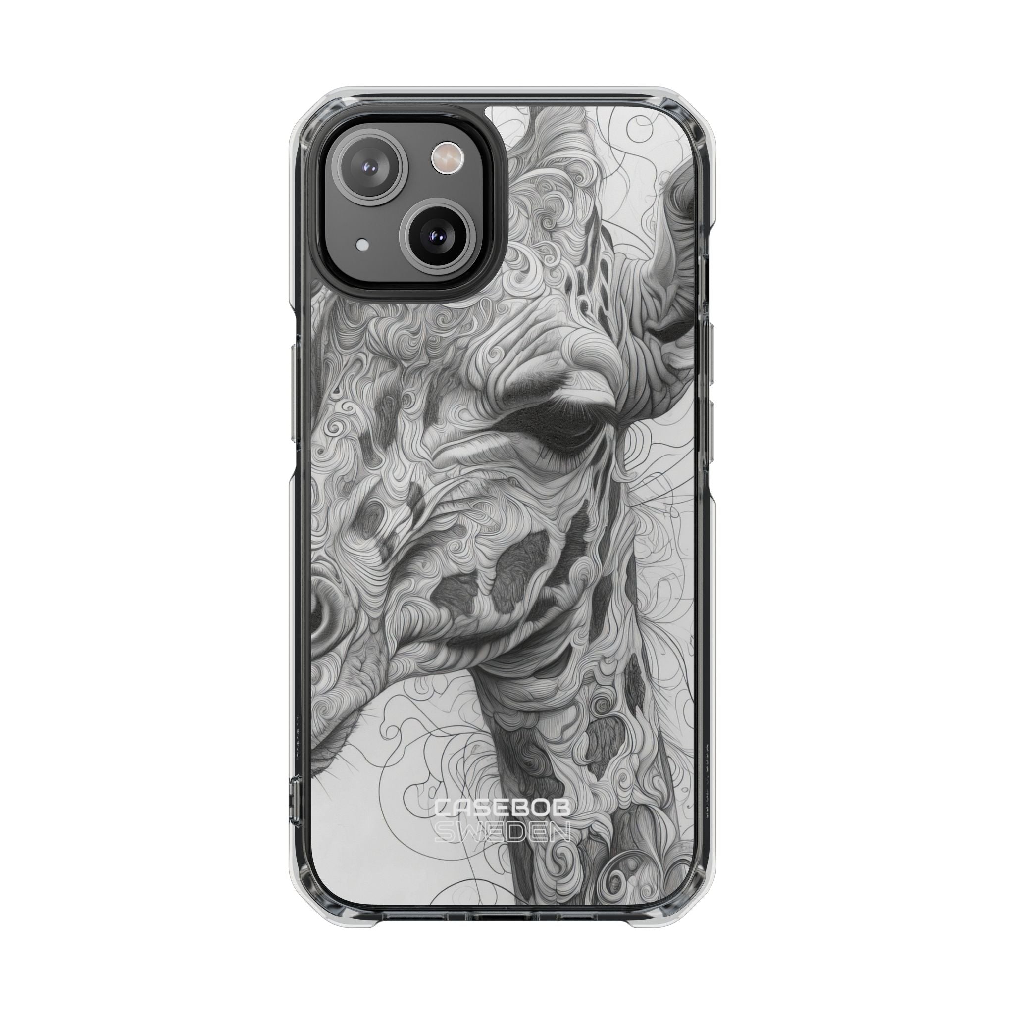 Draaiende Giraffe Kunst iPhone 14 - Impact Clear+