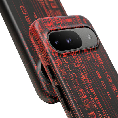 Red Gradient Matrix Contrast Google Pixel 9 - Tough Phone Case