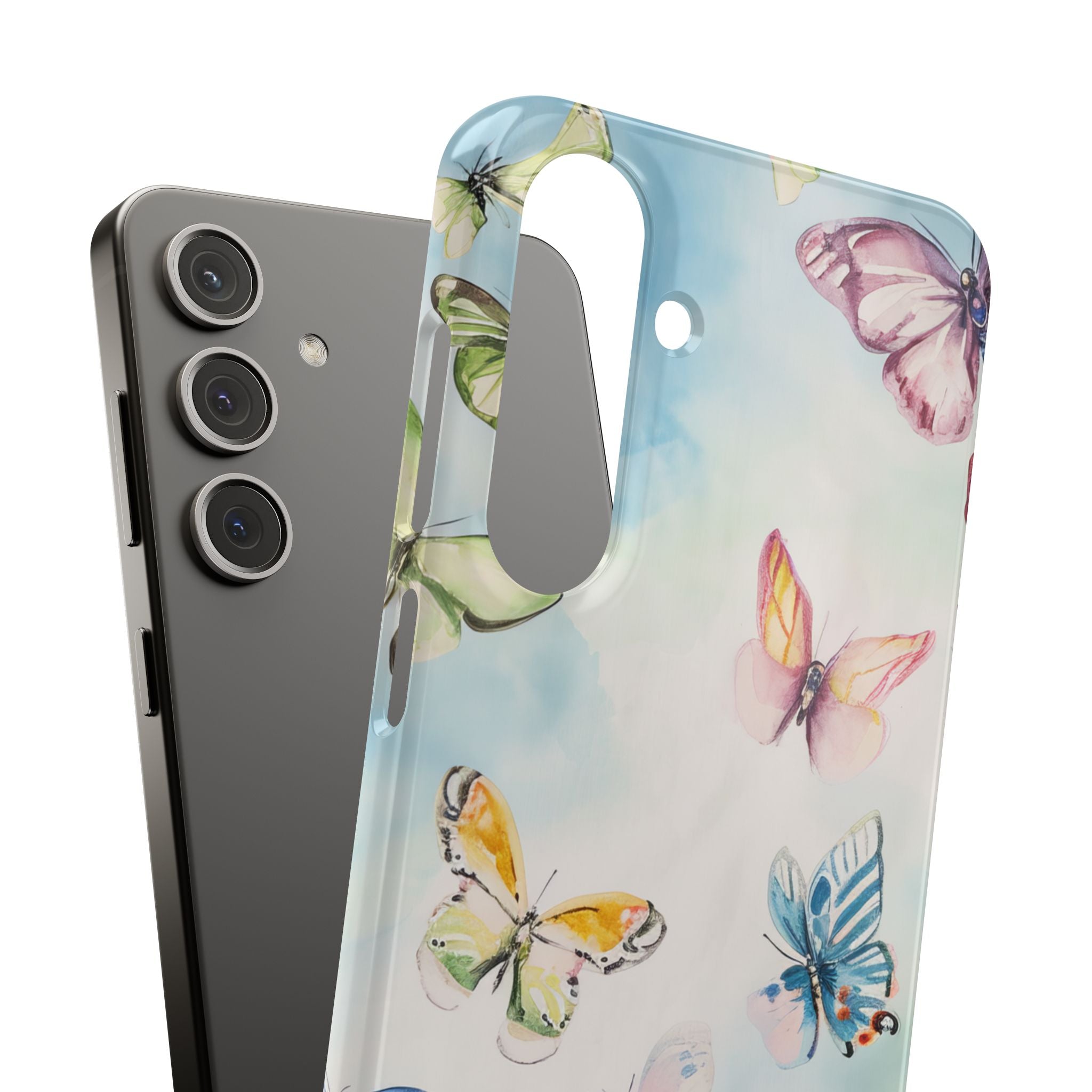 Watercolor Butterfly Bliss - Slim Samsung S24 Phone Case