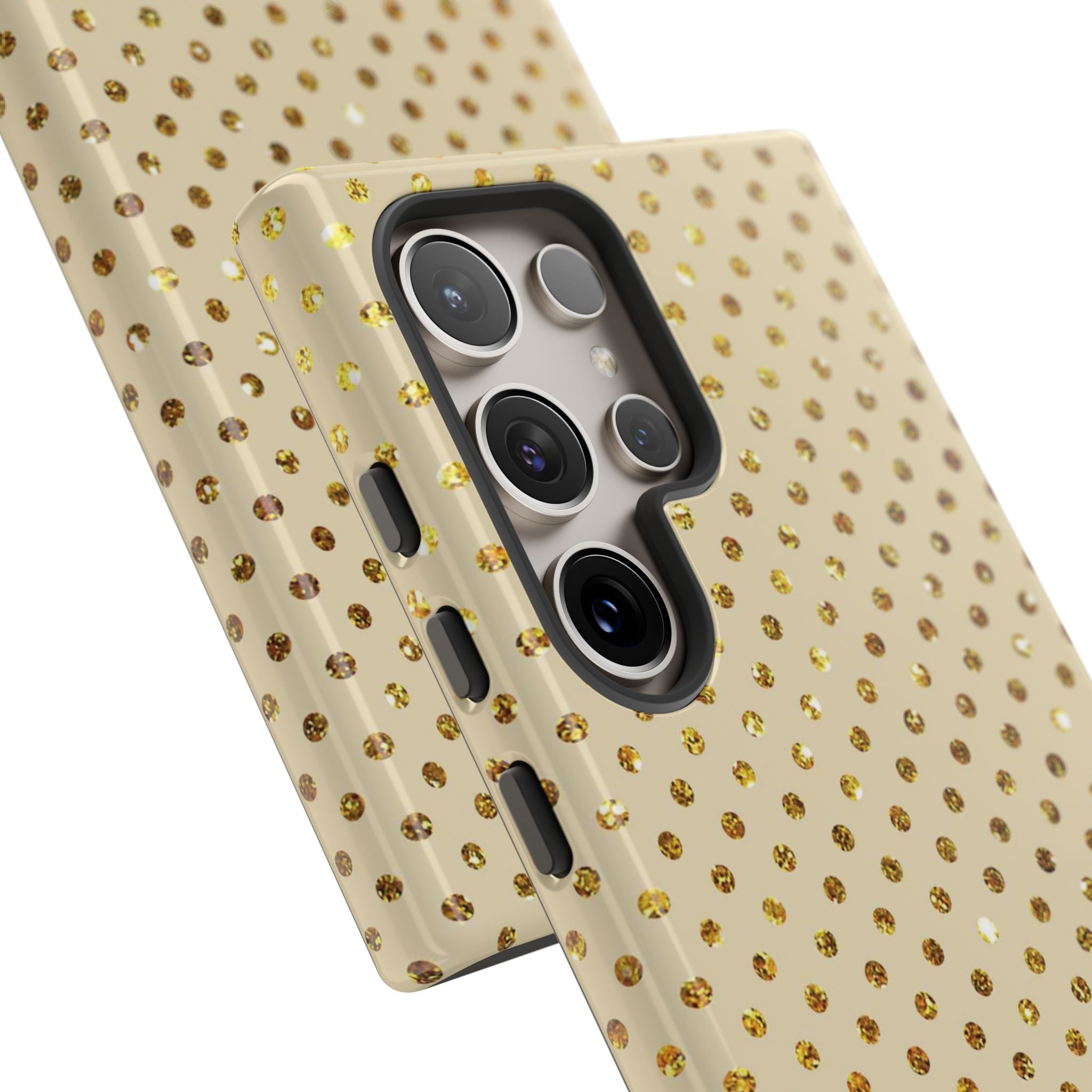 Gold Sparkle Grid Samsung S24 Ultra Case - Tough