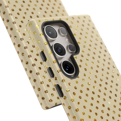 Gold Sparkle Grid Samsung S24 Ultra Case - Tough