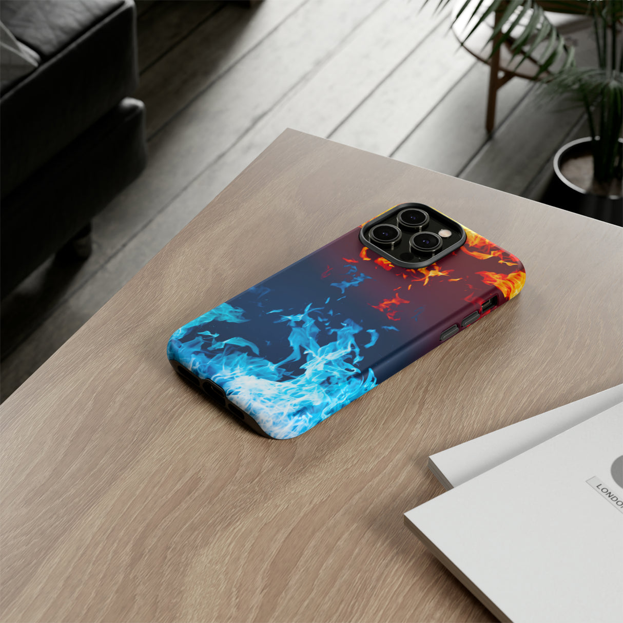 Red & Blue Flames - Protective Phone Case