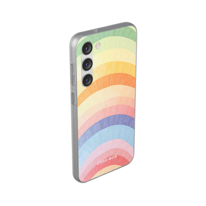 Pastel Rainbow Bands Samsung S23 Plus Case - Soft