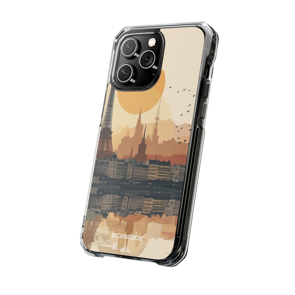 Parisian Sunset Serenity - Phone Case for iPhone (Clear Impact - Magnetic)