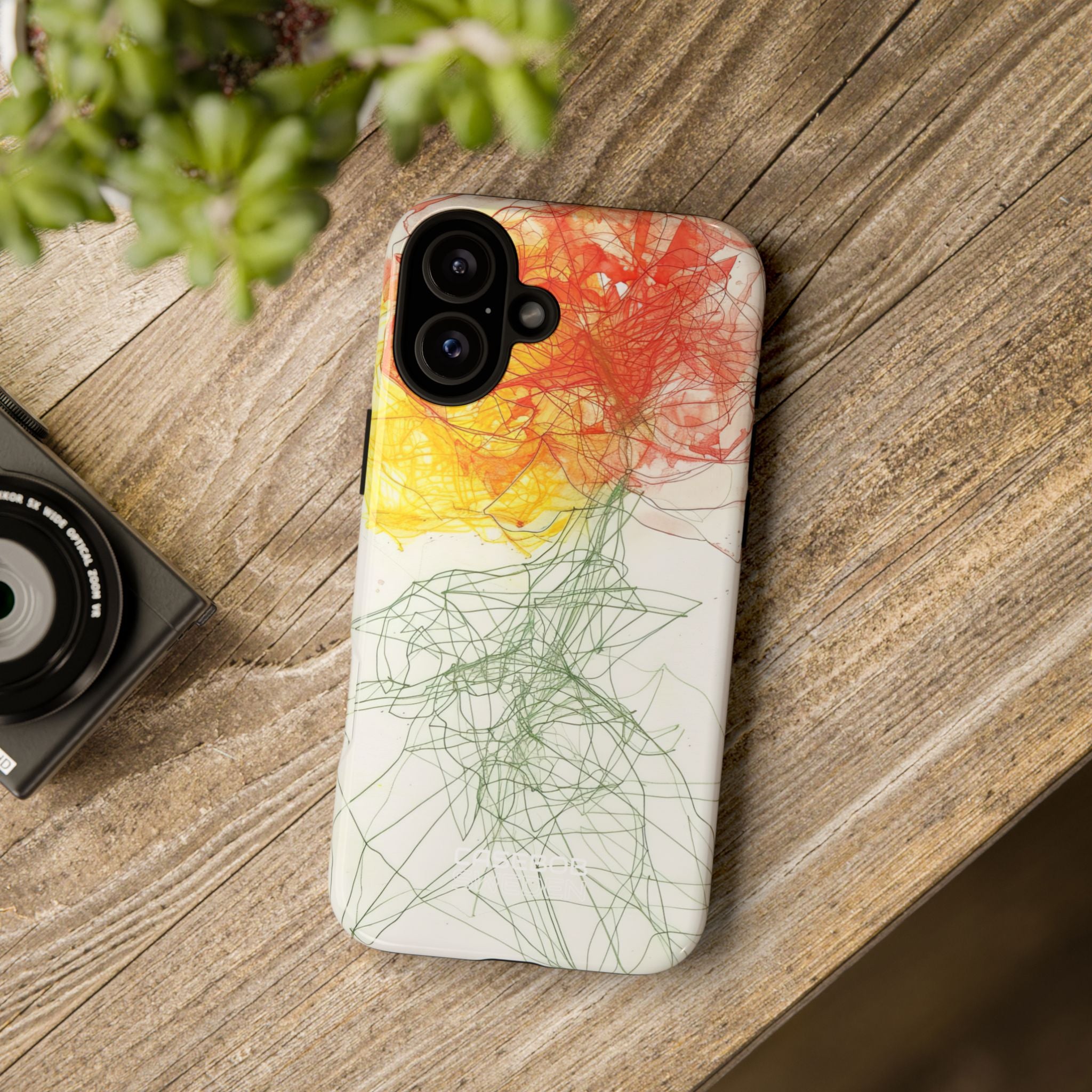 Fiery Blossom Tangle iPhone 16 - Tough