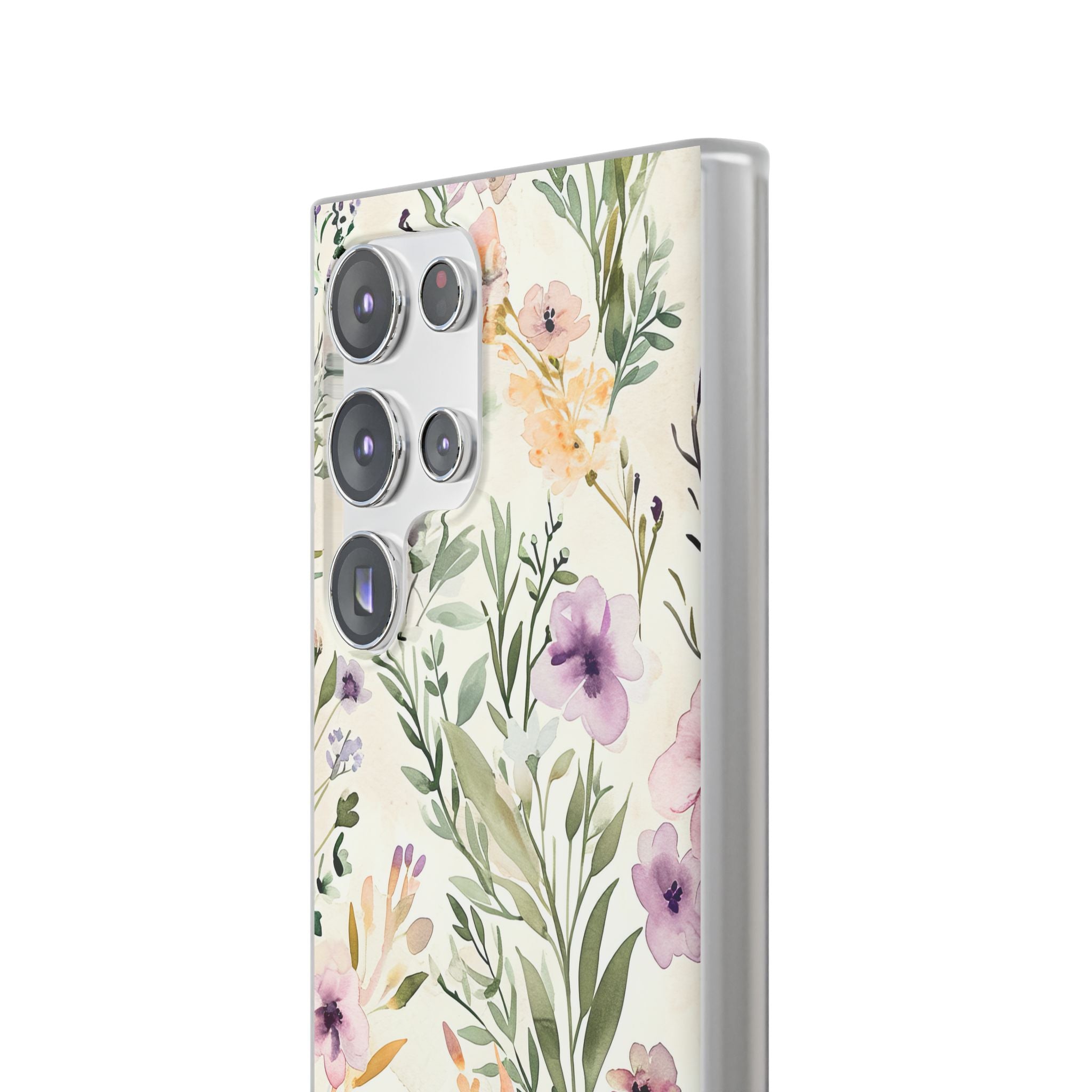 Soft Green Lavender Floral Pattern - Flexi Samsung S23 Phone Case