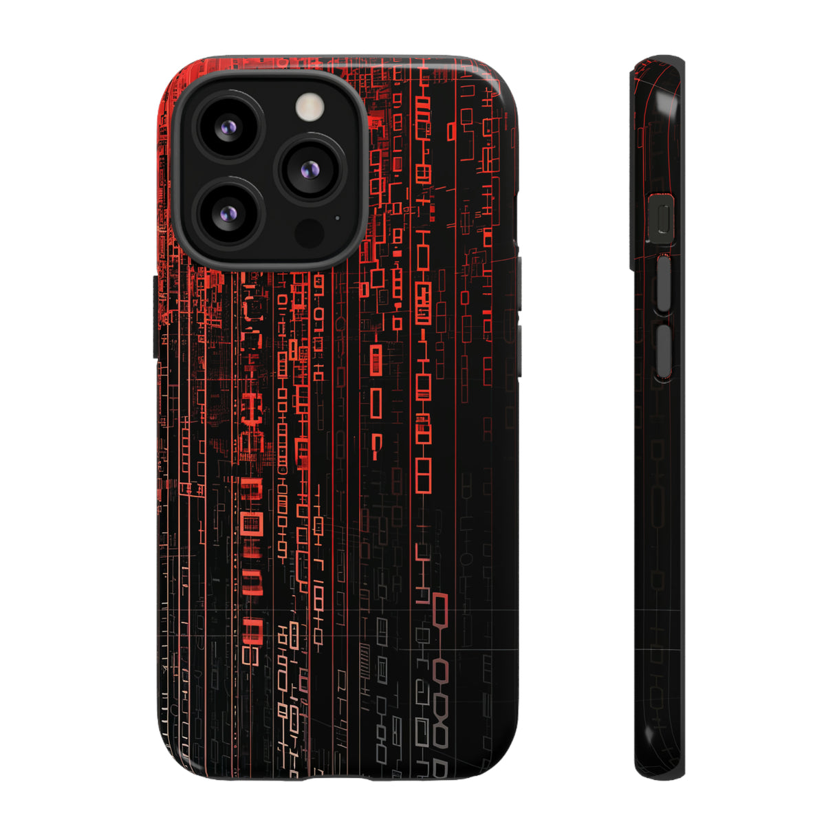 Digital Shield: Red Gradient - Protective Phone Case