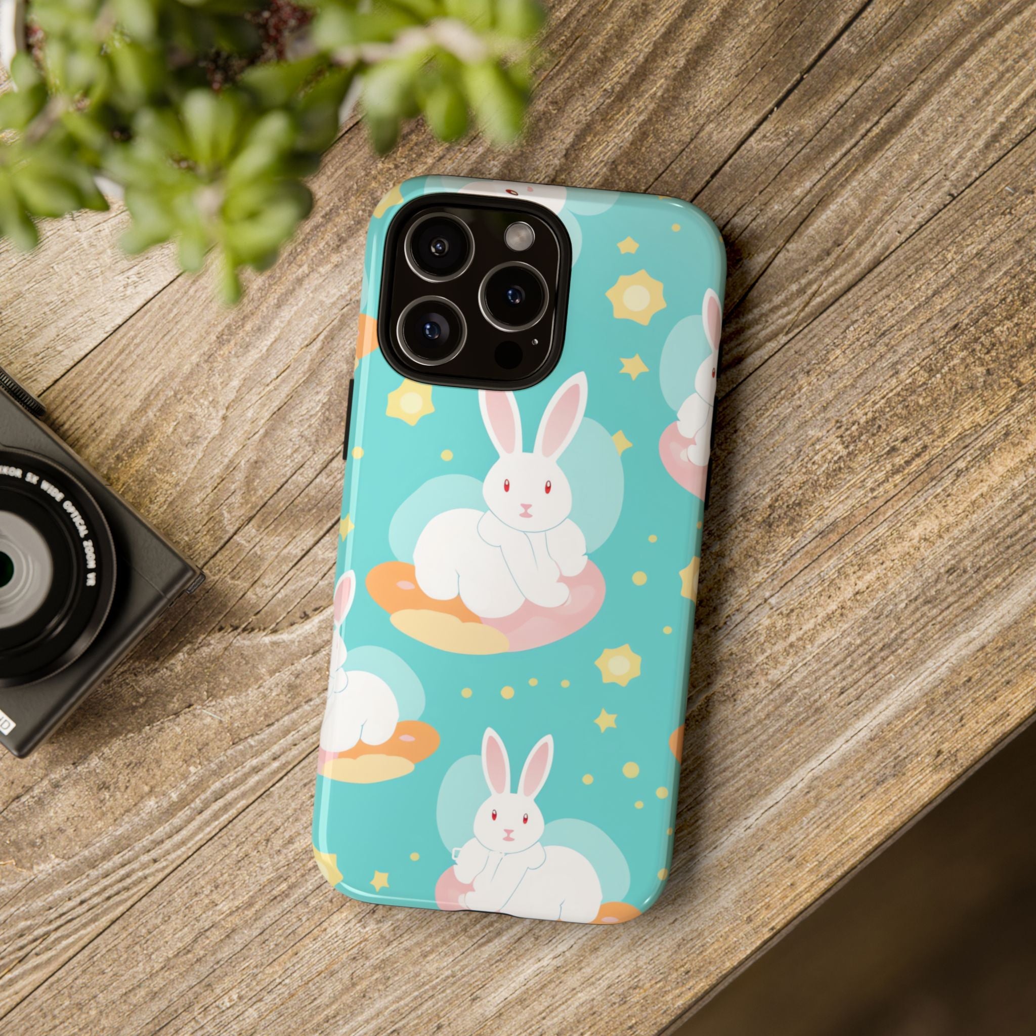 Bunnies Float Dreamily - iPhone Case