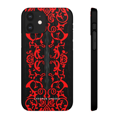 Gothic Crimson Symmetry iPhone 12 - Slim Phone Case