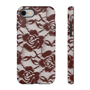 Red Lace Gothic Flower - Protective Phone Case