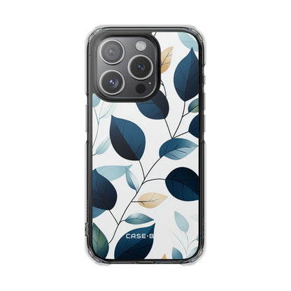 Navy Leaf Veins iPhone 15 Pro Case - Impact