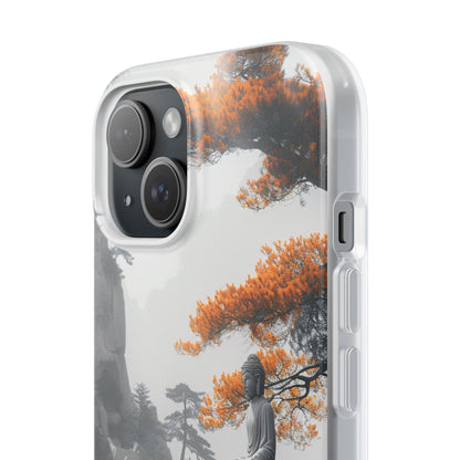 Zen Serenity: Tranquil Landscape with Buddha and Pagoda iPhone 15 - Flexi Phone Case