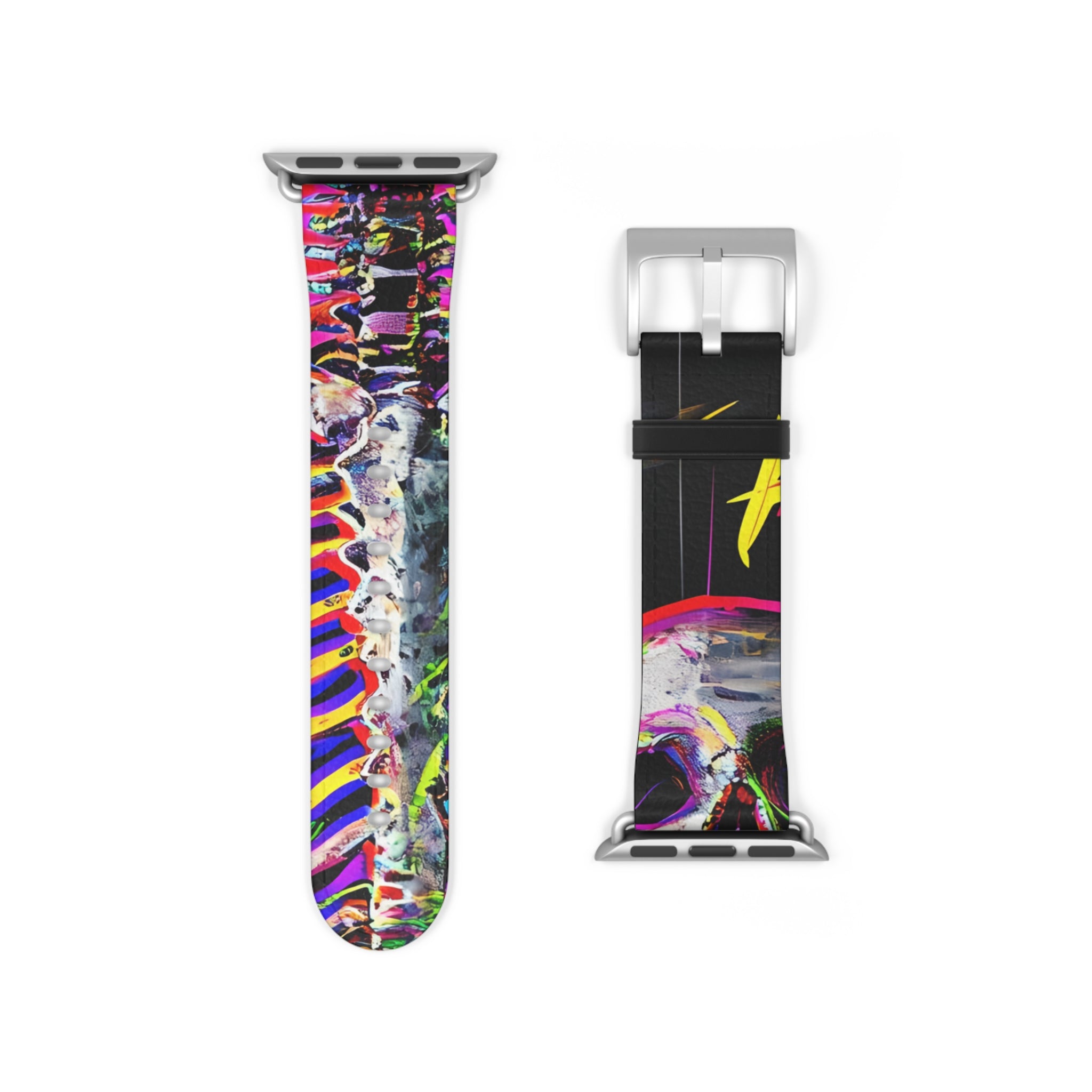 Neon Skeleton Laughter - Watch Band