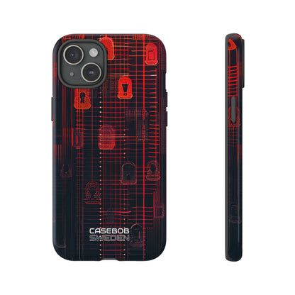 Cyber Locks Grid iPhone 15 - Resistente