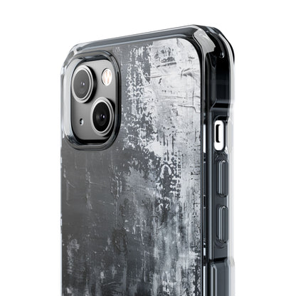 Textured Monochrome Blossom iPhone 14 - Clear Impact Phone Case