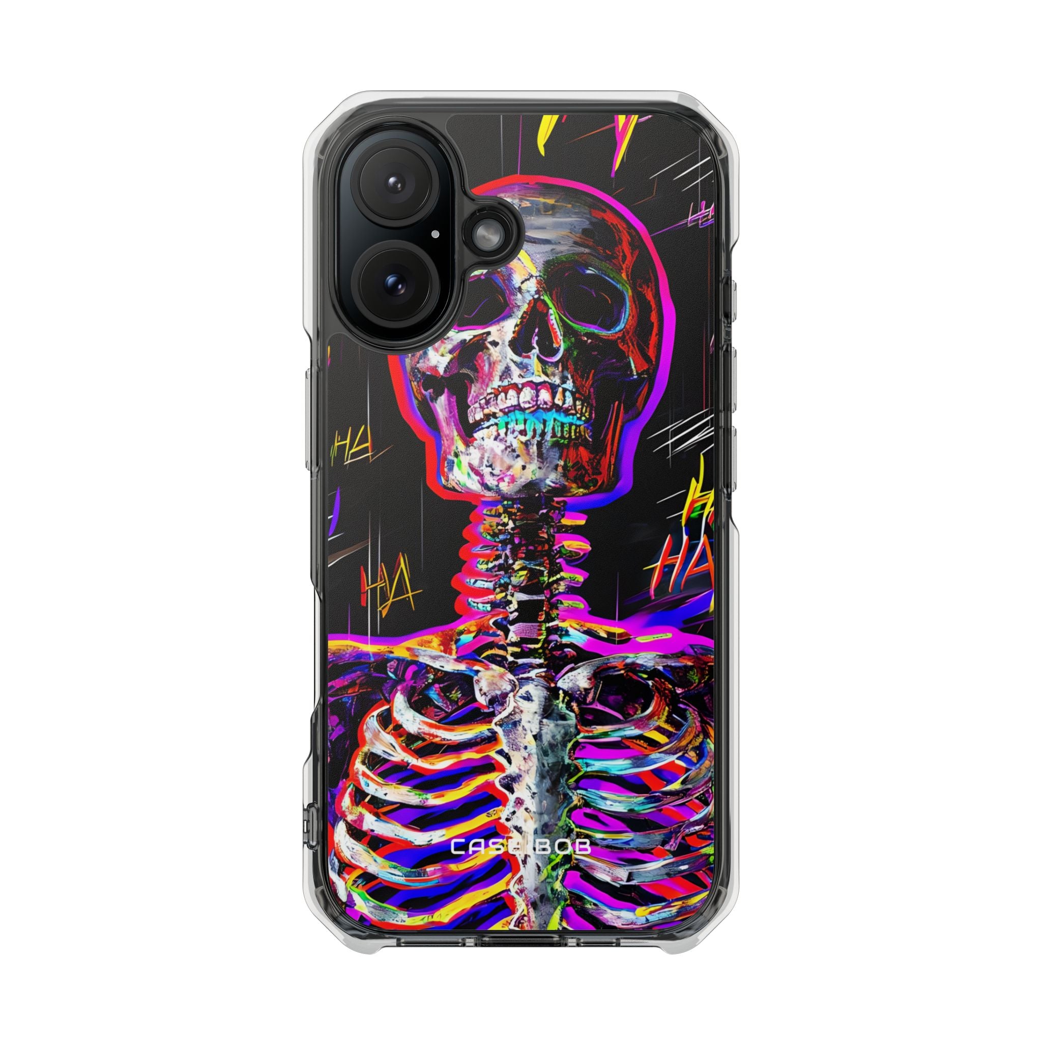Neon Skeleton Laugh iPhone 16 Case - Impact