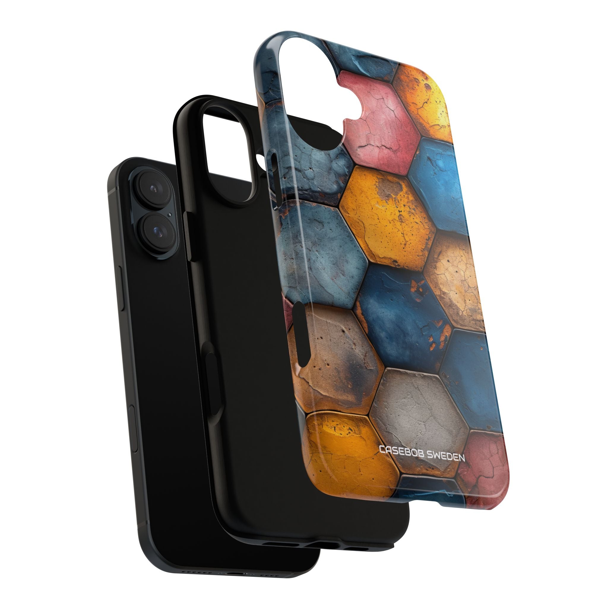 Rustic Geometric Tiles - Tough iPhone 16 Phone Case