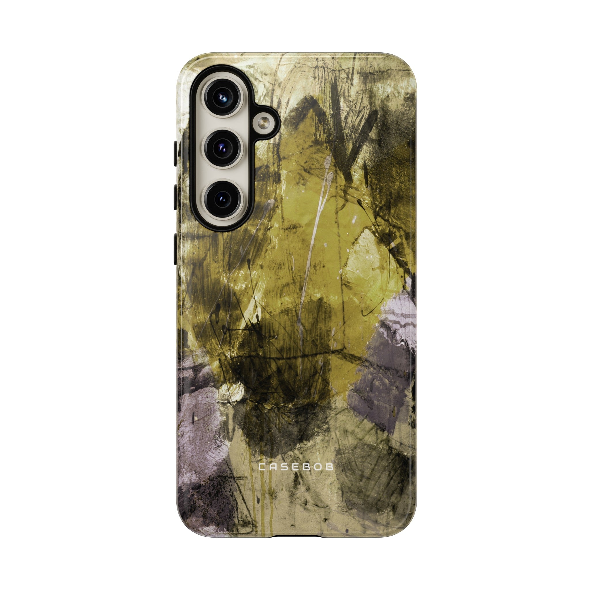 Yellow Grunge Art Phone Case - Protective Phone Case