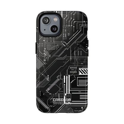 Futuristic Circuit Grid iPhone 14 - Tough+