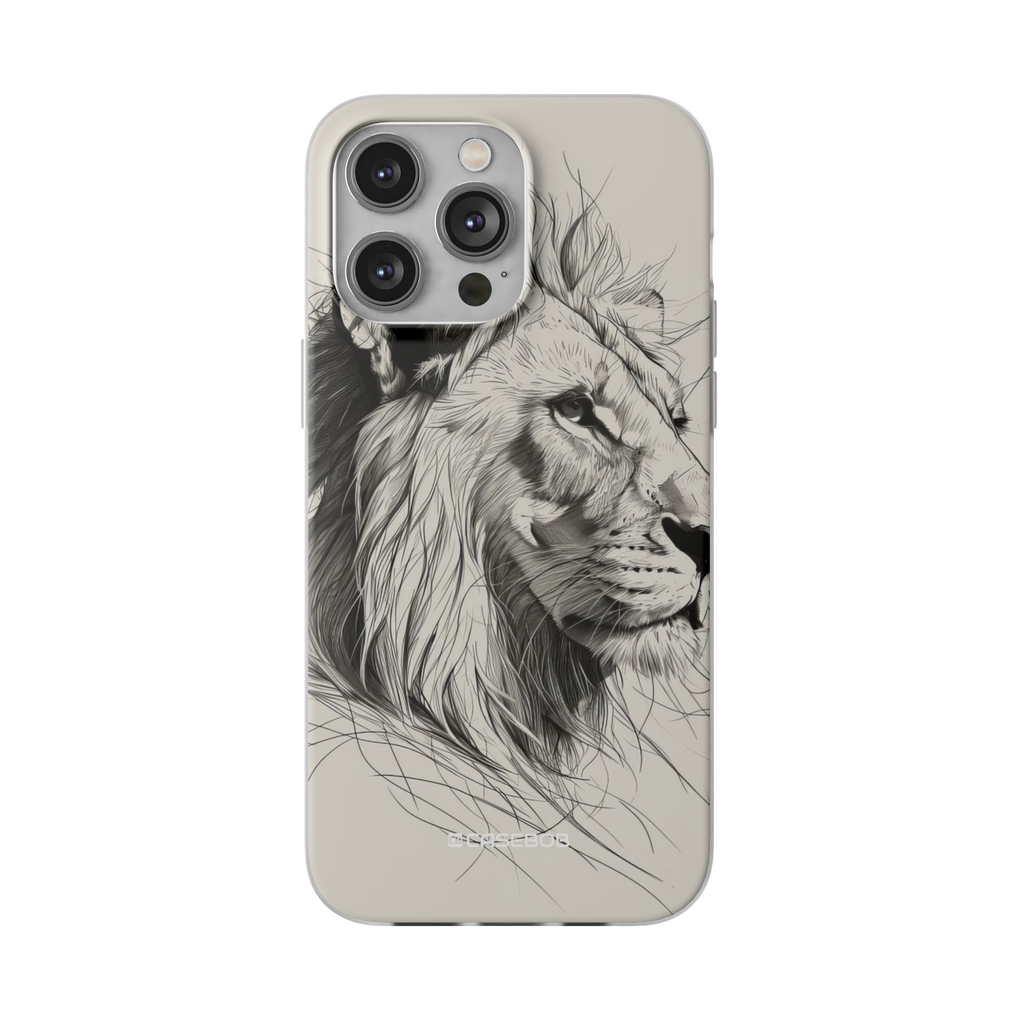 Majestic Linework Lion | Flexible Phone Case for iPhone