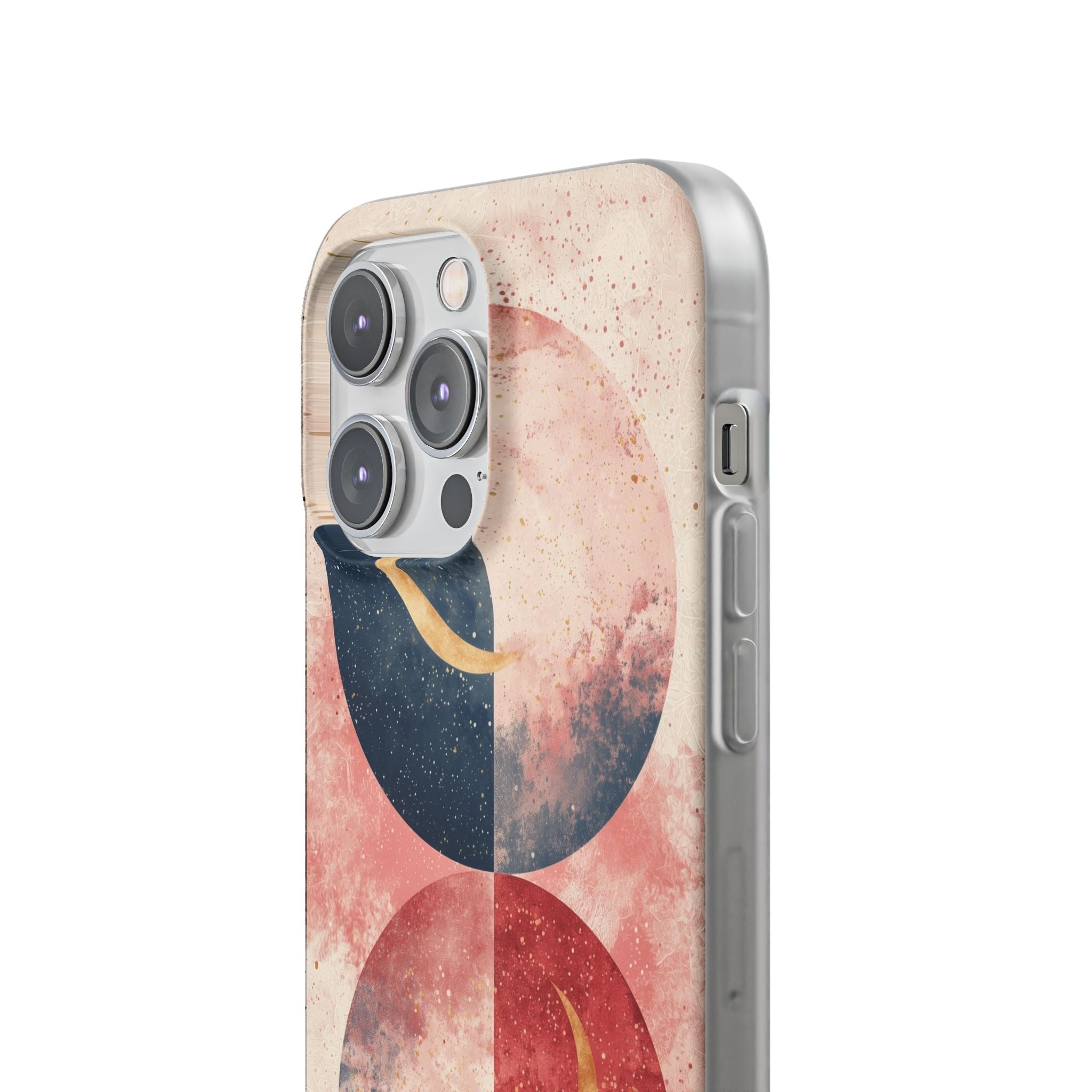 Golden Crescent Circles iPhone 14 Pro Max Case - Soft