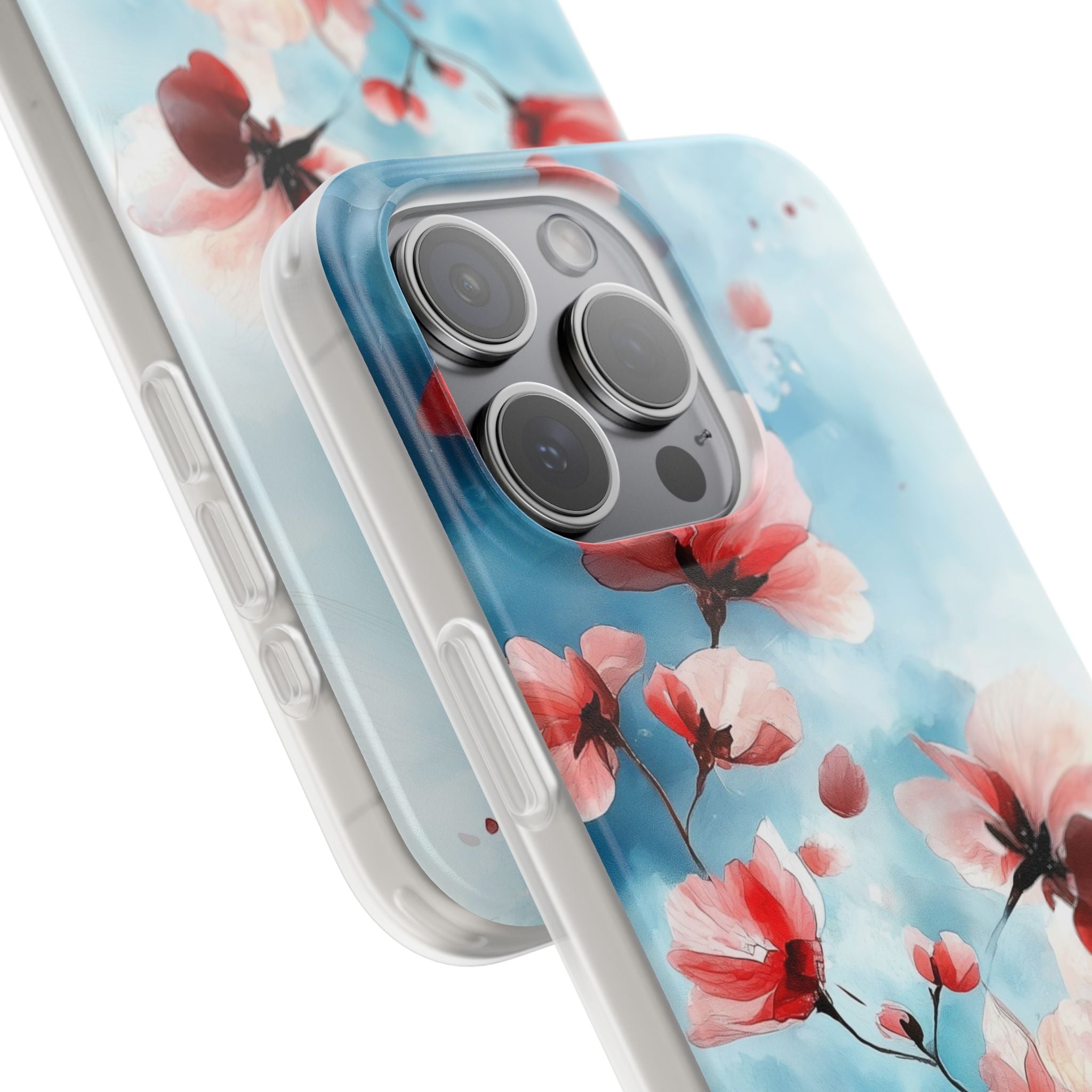 Pink Blossom Drift iPhone 15 Pro Max Case - Soft