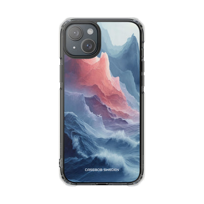 Mountain Wave Serenity - Clear Impact iPhone 15 Phone Case