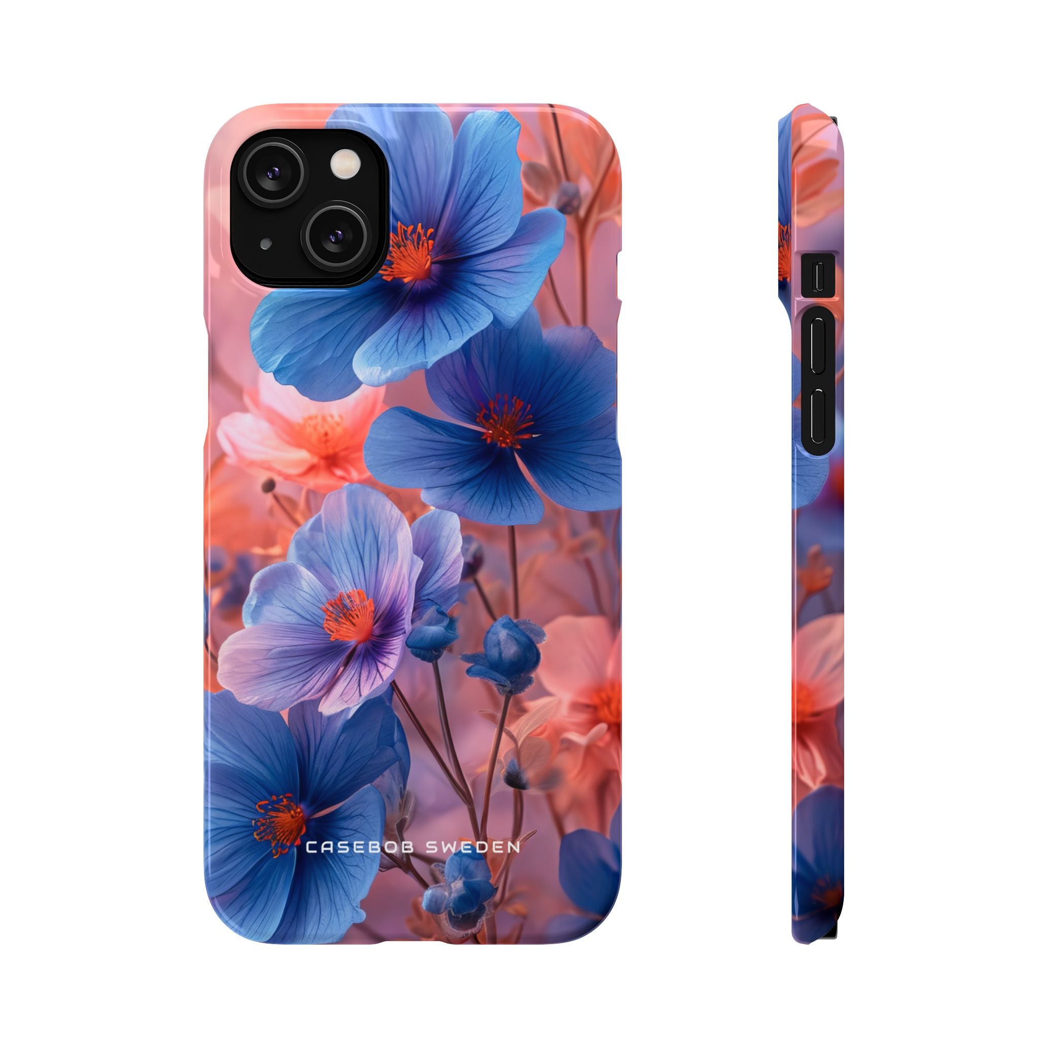 Harmonious Blooming Blues and Pinks iPhone 14 - Slim Phone Case