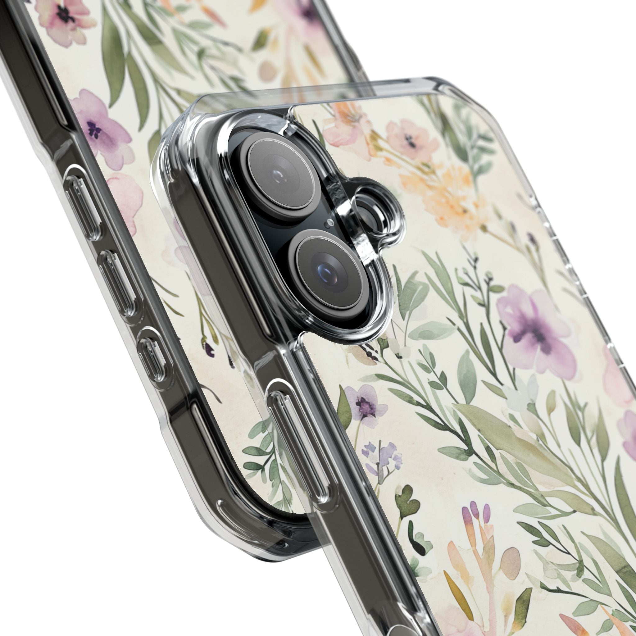 Soft Green Lavender Floral Pattern - Clear Impact iPhone 16 Phone Case