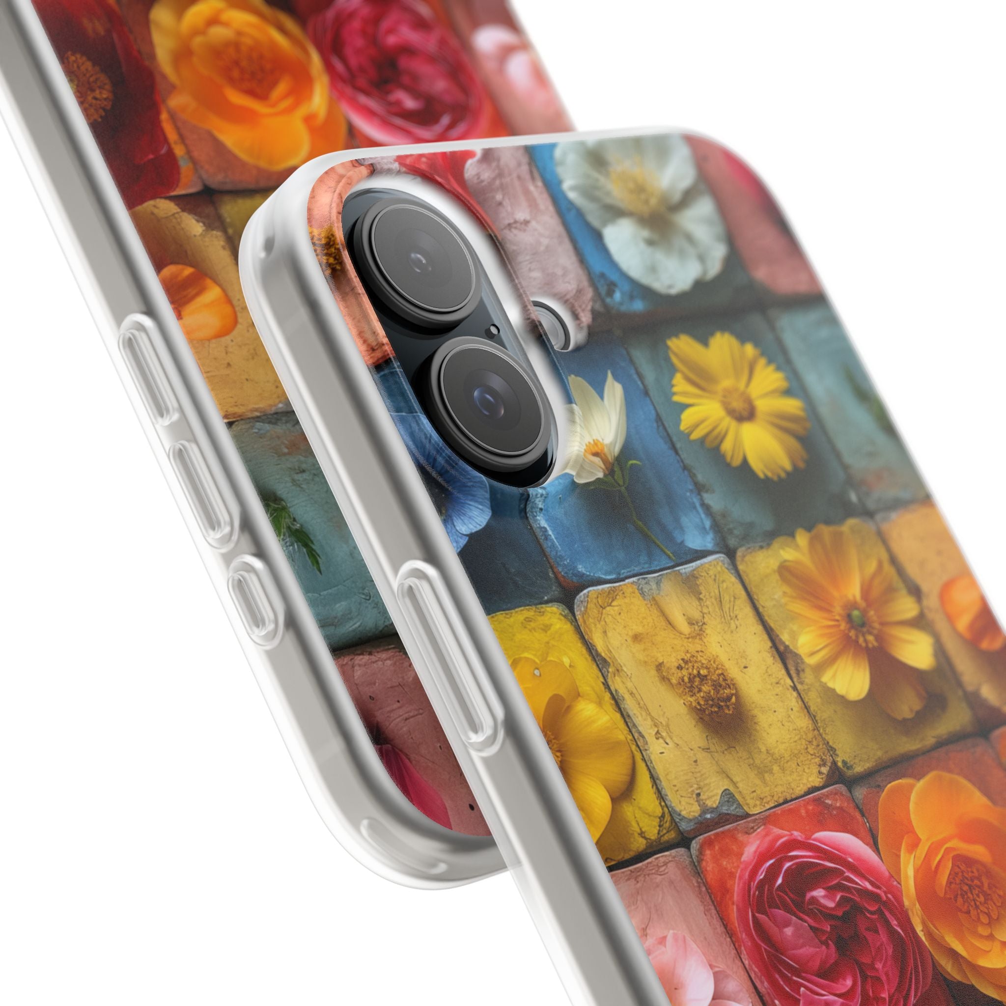 Vibrant Floral Tiles - Flexi iPhone 16 Phone Case