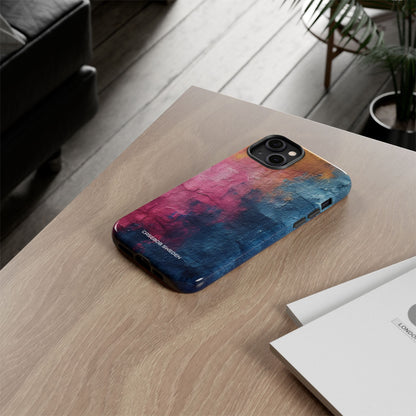 Blue Pink Abstract - Tough iPhone 14 Phone Case