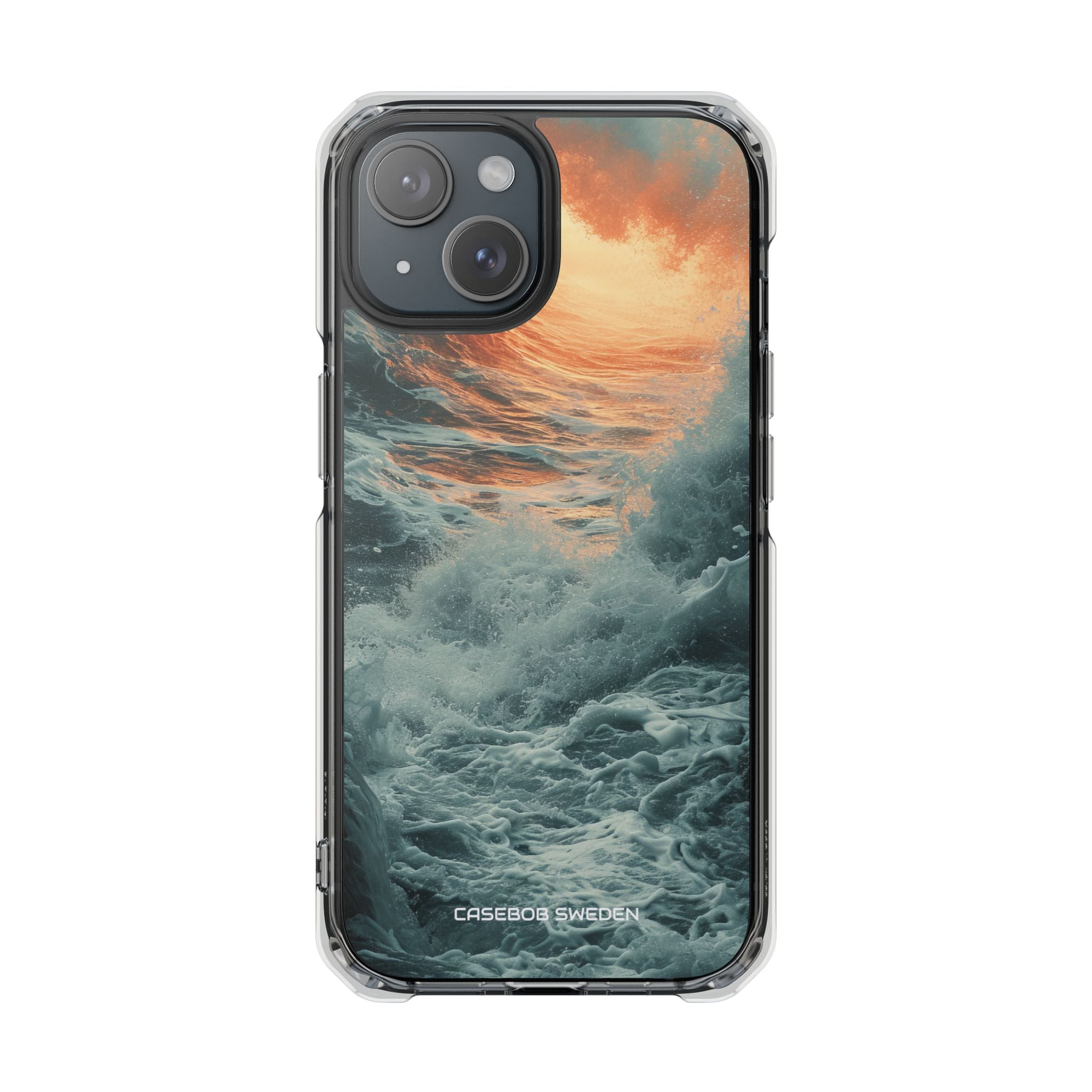 Fiery Wave Power - Clear Impact iPhone 15 Phone Case