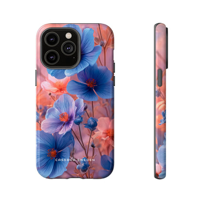 Harmonious Blooming Blues and Pinks iPhone 14 - Tough Phone Case