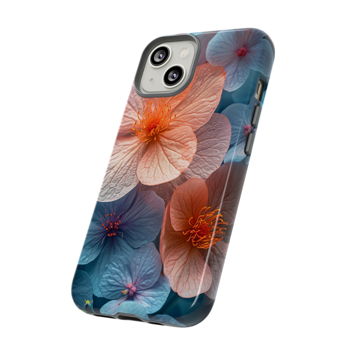 Bright Blue Floral Serenity - Protective Phone Case