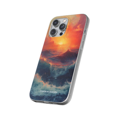 Ocean Sunset Waves - Flexi iPhone 14 Phone Case