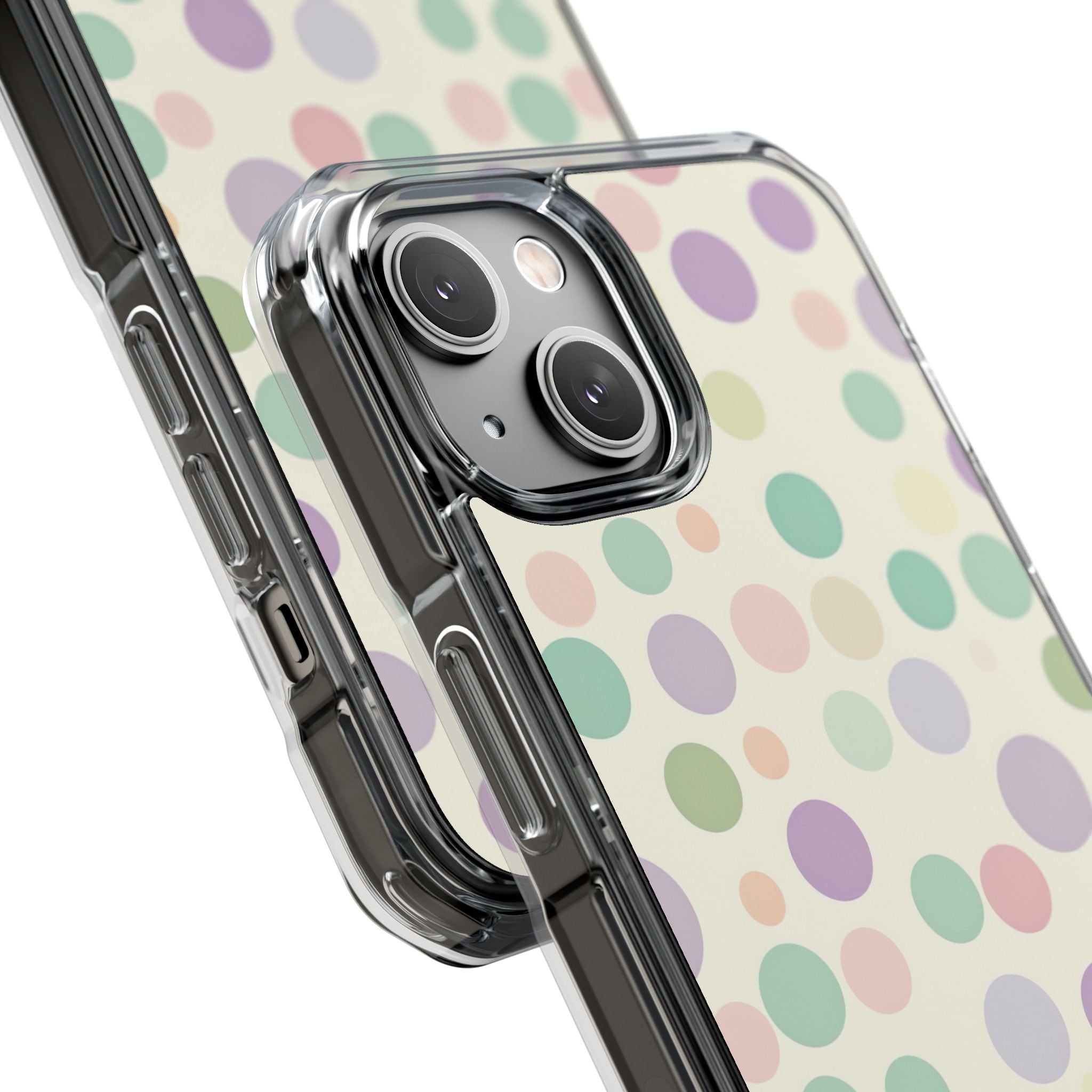 Playful Pastel Polka Dots - Clear Impact iPhone 14 Phone Case