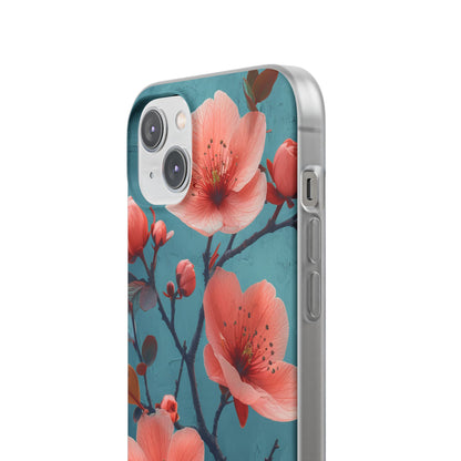 Teal Coral Blossom - Flexi iPhone 14 Phone Case