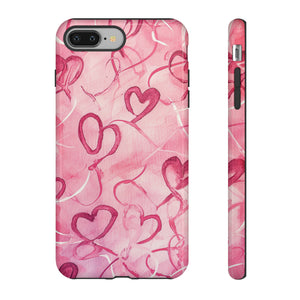 Intertwined Hearts & Cupid - Protective Phone Case