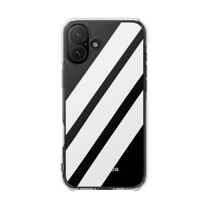 Diagonal Bands Noir iPhone 16 Plus Case - Impact