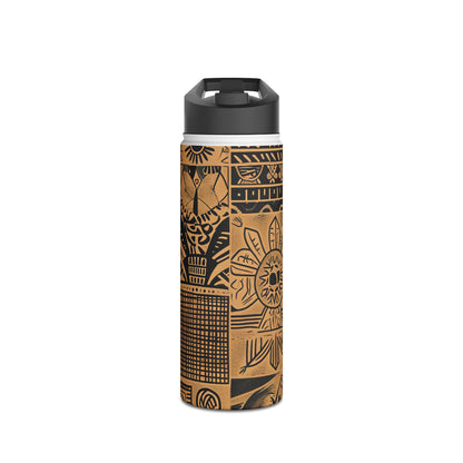 Celestial Faces Brown - Stainless Steel Water Bottle