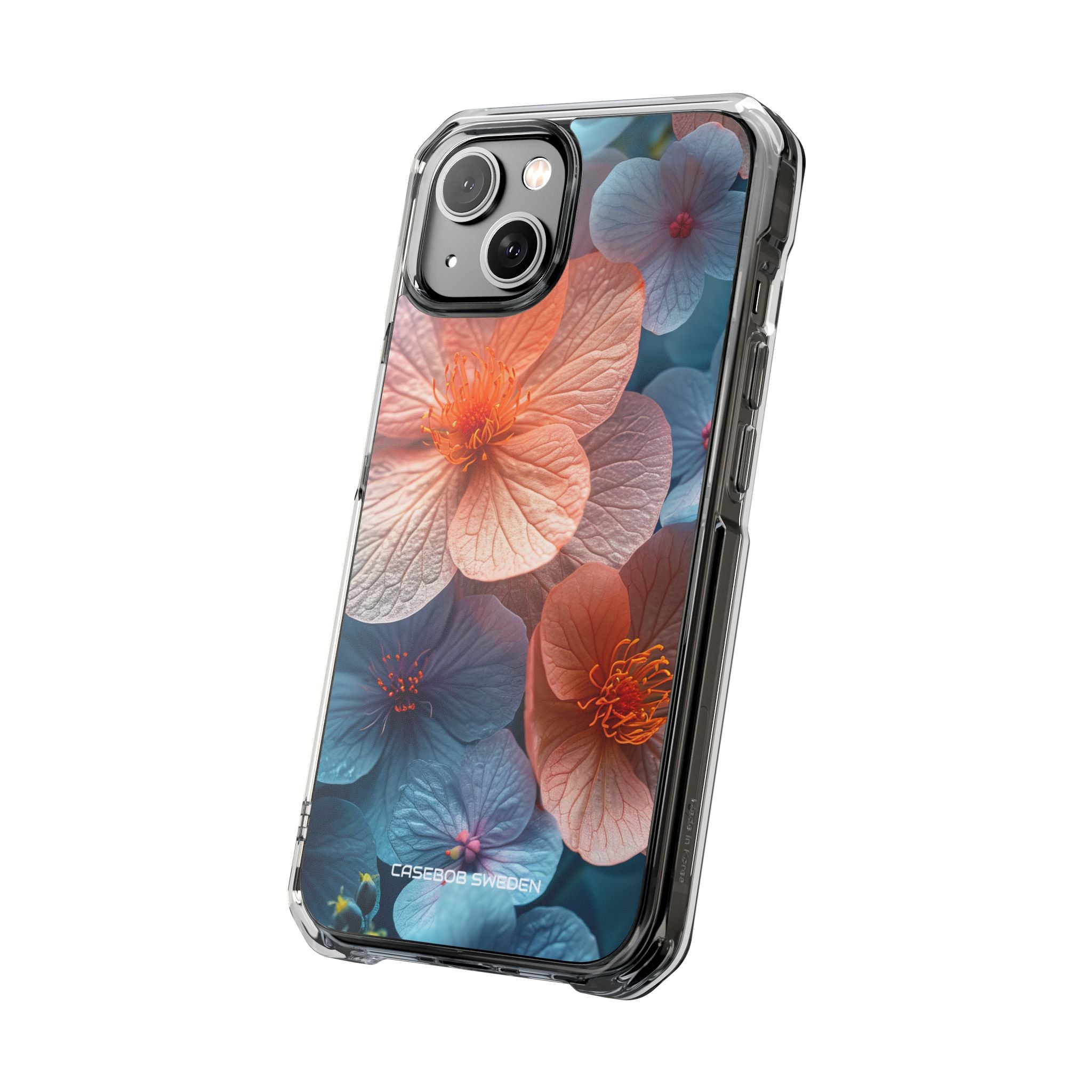 Peach Blossom Serenity - Clear Impact iPhone 14 Phone Case