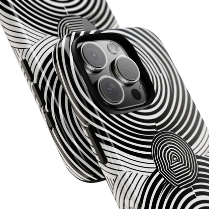 Monochrome Spiral Motion iPhone 16 - Resistente