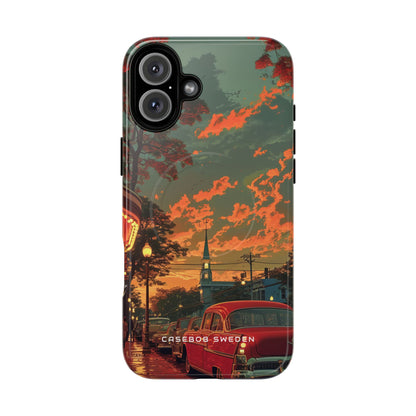 Mid-Century Nostalgia Streetscape iPhone 16 | Tough+ Phone Case