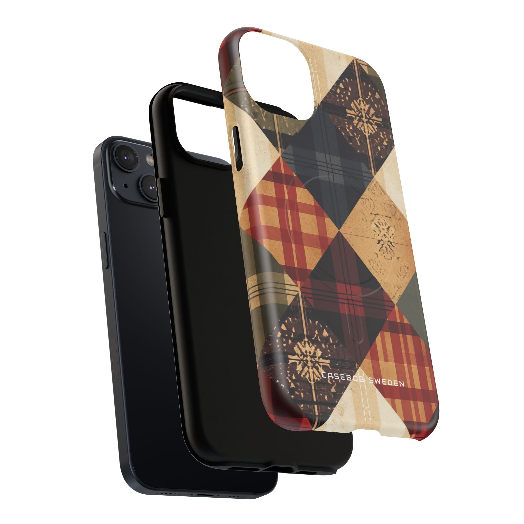 Rustic Geometric Patchwork Harmony iPhone 14 | Tough+ Phone Case