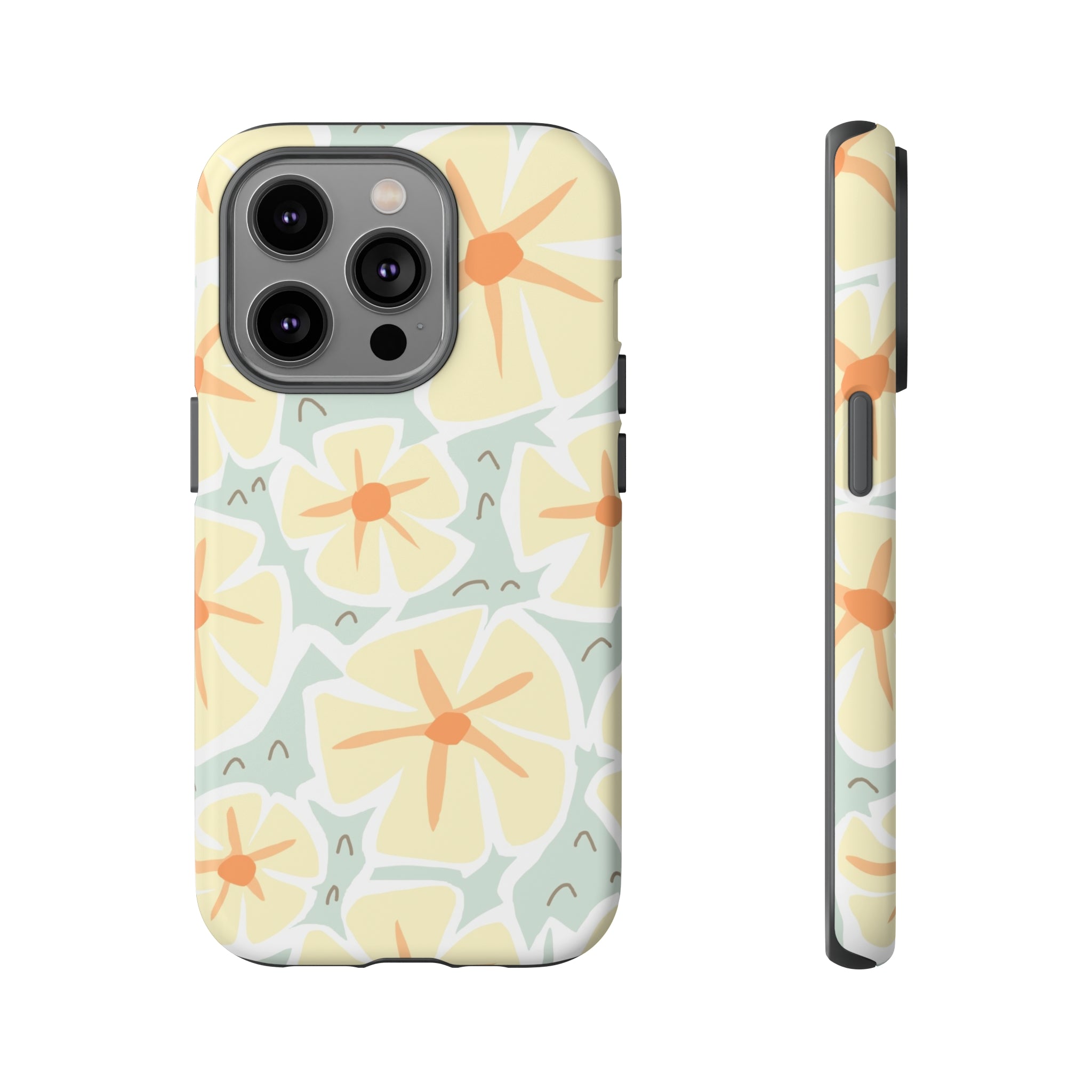 Pastel Yellow Happy Flower iPhone Case (Protective) iPhone 14 Pro Matte Phone Case