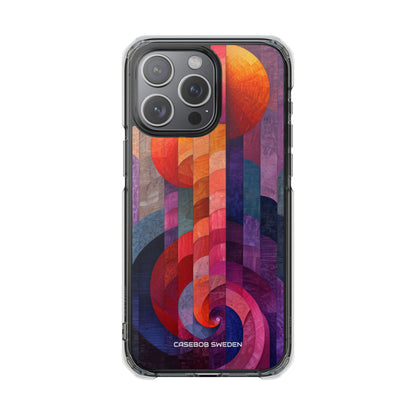 Purple Orange Abstract - Clear Impact iPhone 15 Phone Case