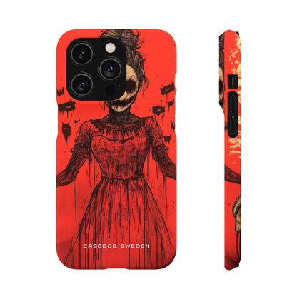 Haunting Scarlet Descent iPhone 14 - Slim Phone Case